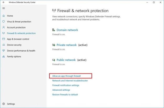 Firewall Access – ViewCommander